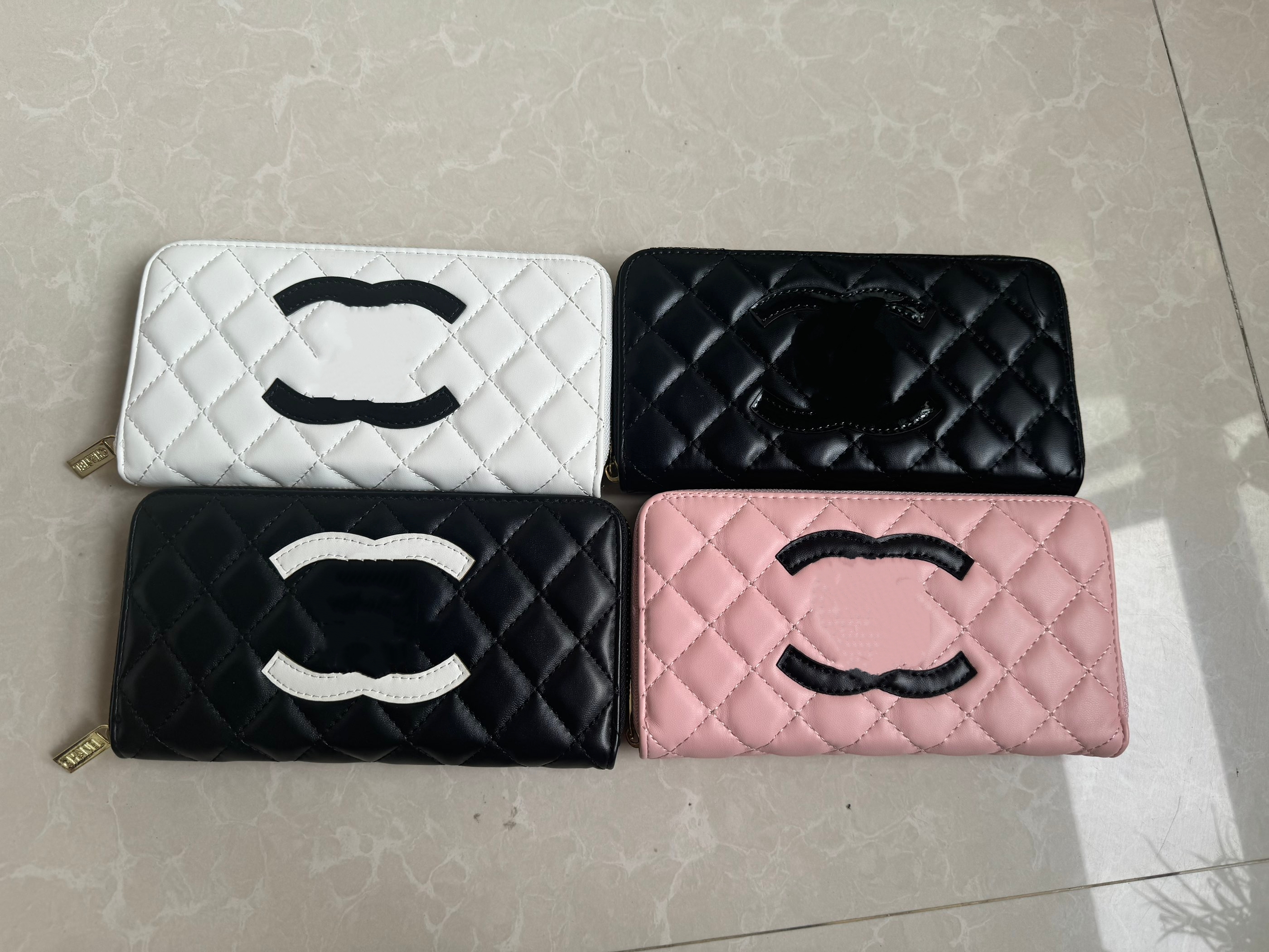 5A Designer wallet Women Men luxury Bag Clutch Wallet Check Purse Double Letter zipper Wallet Long style Holders Coin Purse Shows Card Case Holders 4 colors
