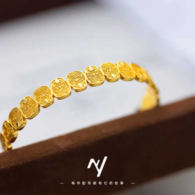 Luxury 24K 9999 Pure Gold real gold Open Retro Ethnic Style H260323 - view 4