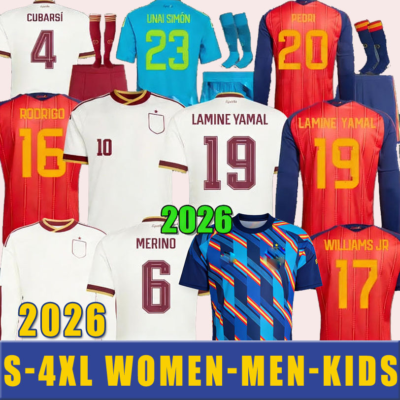 2026 2027 S-4XL spains Soccer Jersey MORATA FERRAN women CARVAJAL 2627 National Team Football Shirt 2025 Men Kids Kit LAMINE YAMAL Camisetas Espana RODRI OYARZABAL