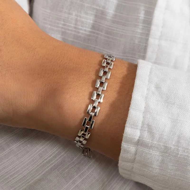 Square Link Watch Band Chain Style Cool Classic Minimalist Stainless Steel Gold Plated Fashion Jewelry Gifts For Women H260323 - view 4