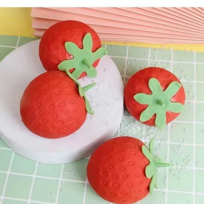 1 Piece of Stress Relieving Strawberry Squeeze Music Simulation Stress Relieving Ball Fruit Ball Stress Relieving Childrens Toy H260324