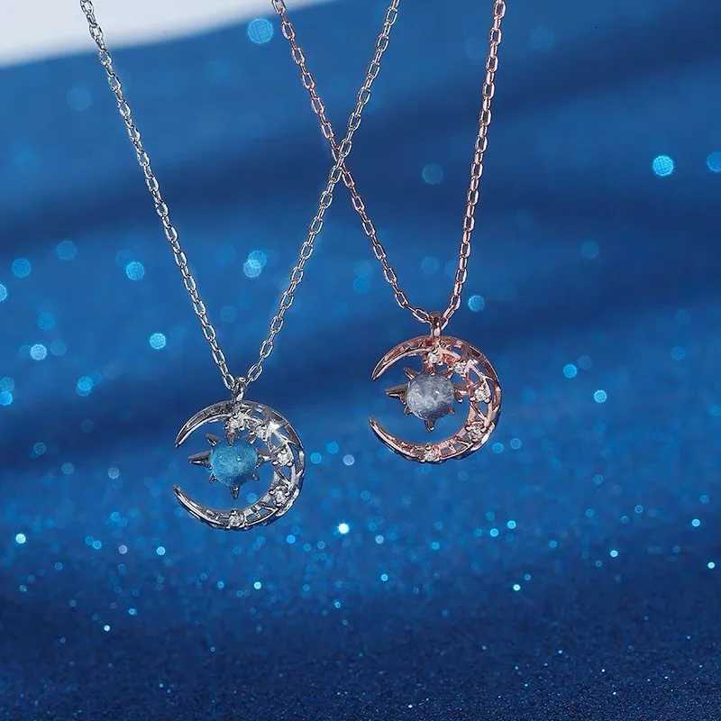 Exquisite Fashion Dream Star and Moon Pendant Necklace for Women Collar Chain Wedding Party Jewelry Gift for Women H260324 - view 7