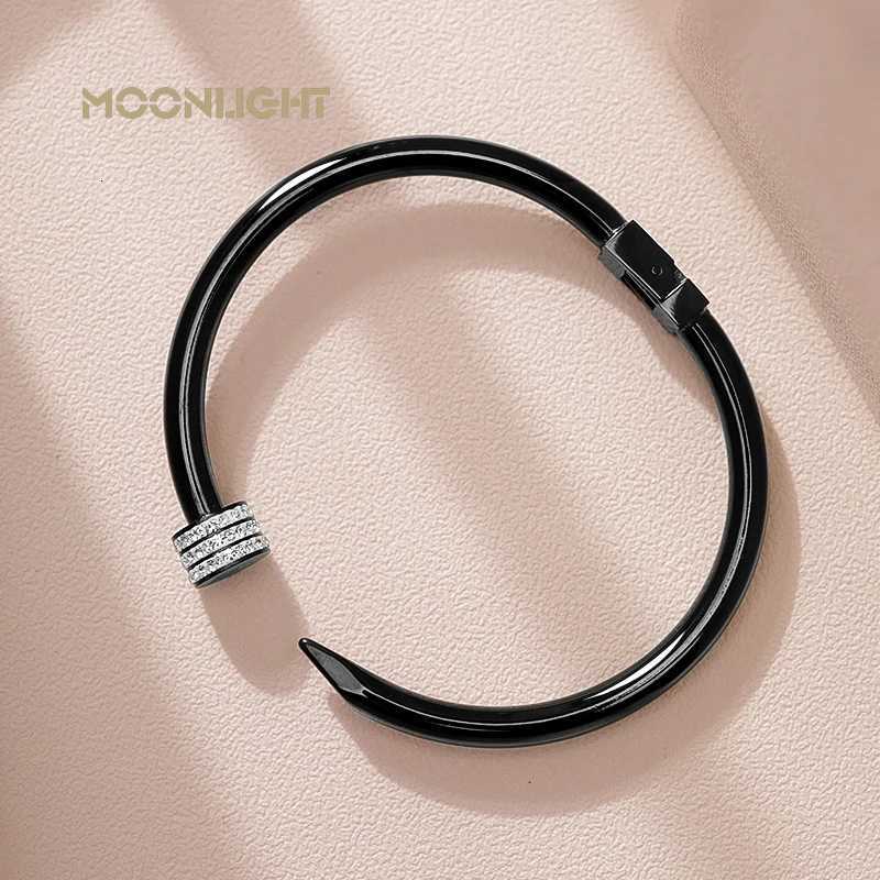 MOONLIGHT Classic Brand Open Bangles Female Simple Trendy Stainles Steel Screw For Women Accessories Gift H260323 - view 7