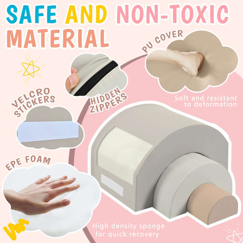 5-Piece Toys Toddlers, Foam Blocks for Babies, Kids Crawling and Climbing Indoor Active Play Structure 4049