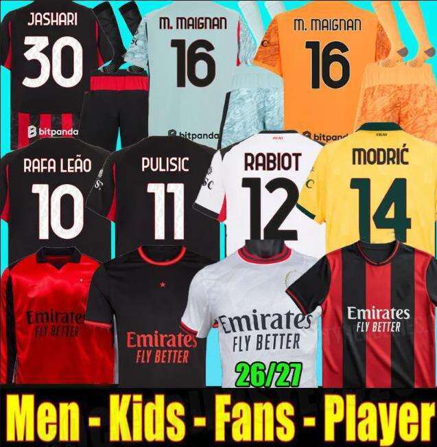 26 27 Maglia MilAn GIROUD 125 Year RAFA LEAO PULISIC 2026 Soccer Jersey Kid Kit long sleeve Home Away 3rd Football Shirts Calcio Maillot TOMORI THEO Pleasures Fourth AC