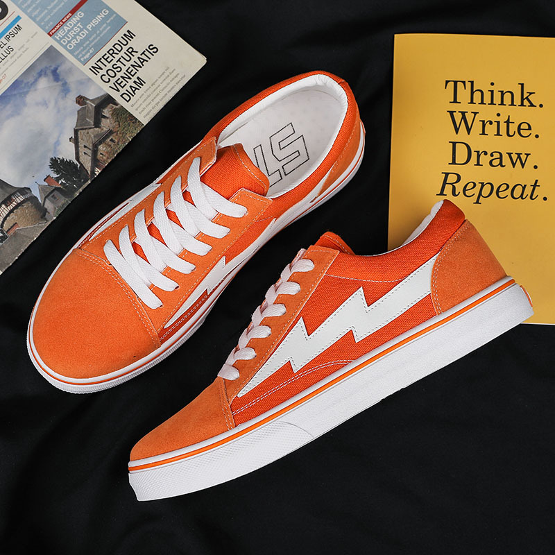 2026 new lightning pattern contrasting board shoes, unisex breathable casual shoes