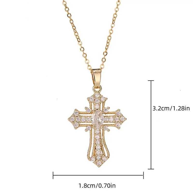Men Women Hip Hop Zircon Cross Shiny Pendant Stainless Steel Necklace Charm Bling Exquisite Necklaces Jewelry Fashion Gifts H260324 - view 5