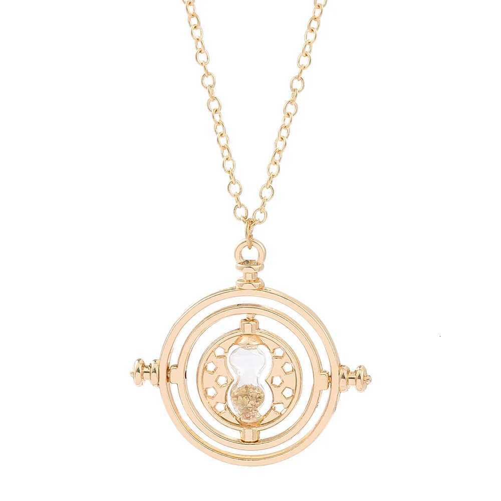 Rotating Hourglass Pendant Necklace for Women Time Turner Inspired Jewelry in Gold and Silver H260324 - view 3