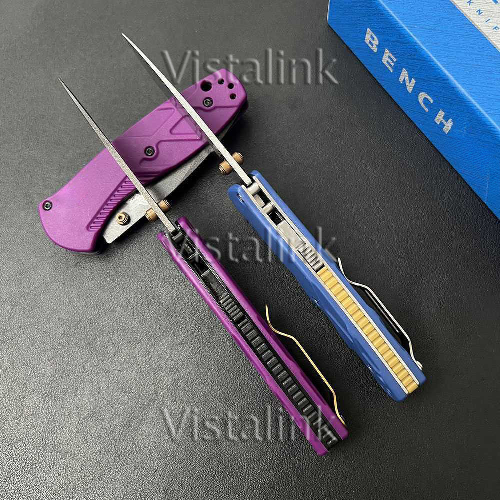 BM 585 Mini Barrage AXIS-Assisted Folding Pocket Knife Satin Drop Point Plain Blade Nylon Fiber Handle Outdoor EDC Utility Tools