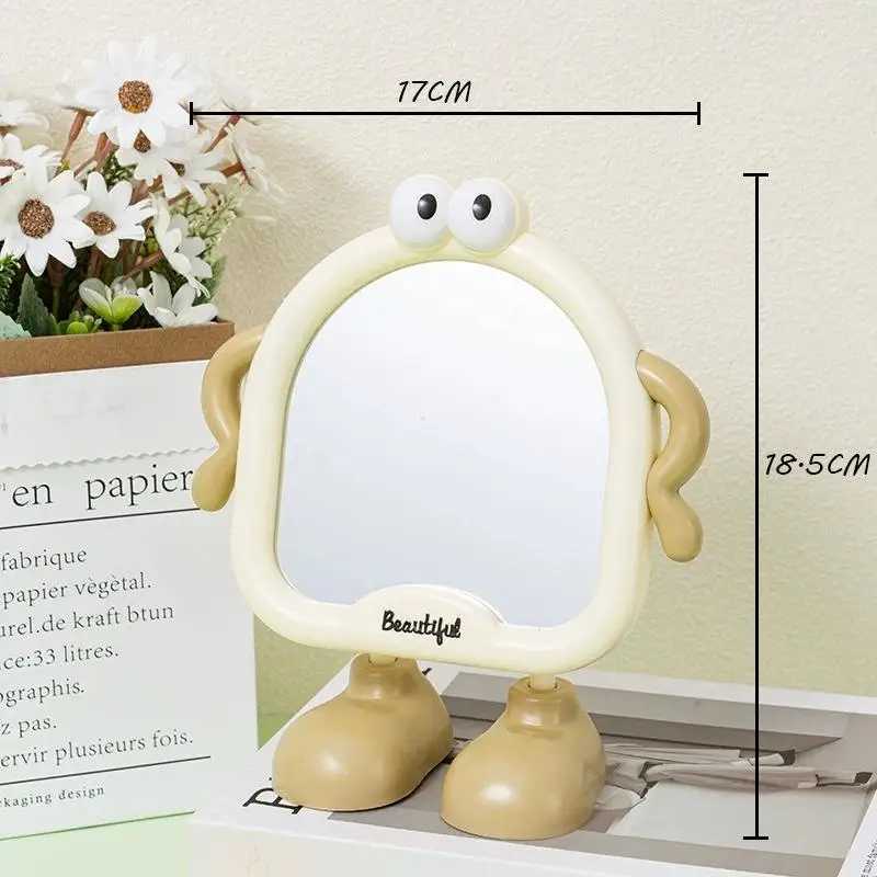 Cartoon Makeup Mirror Desktop Vanity Mirror with Stand Cute Portable Cosmetic Mirror for Students Home Use H260324