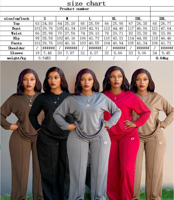 Women's Yoga Sets Fashion Casual Long Sleeves Pullover Tops Wide-Leg Long Pants Two-Piece Set Plus size Tracksuits With Drawstring Sports Clothin
