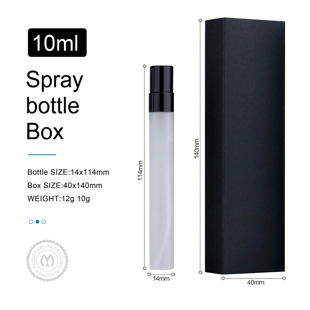 Wholesale10ml Frost Perfume Bottle With boutique packaging box Cosmetic Atomizer Spray Bottles Sample 260318