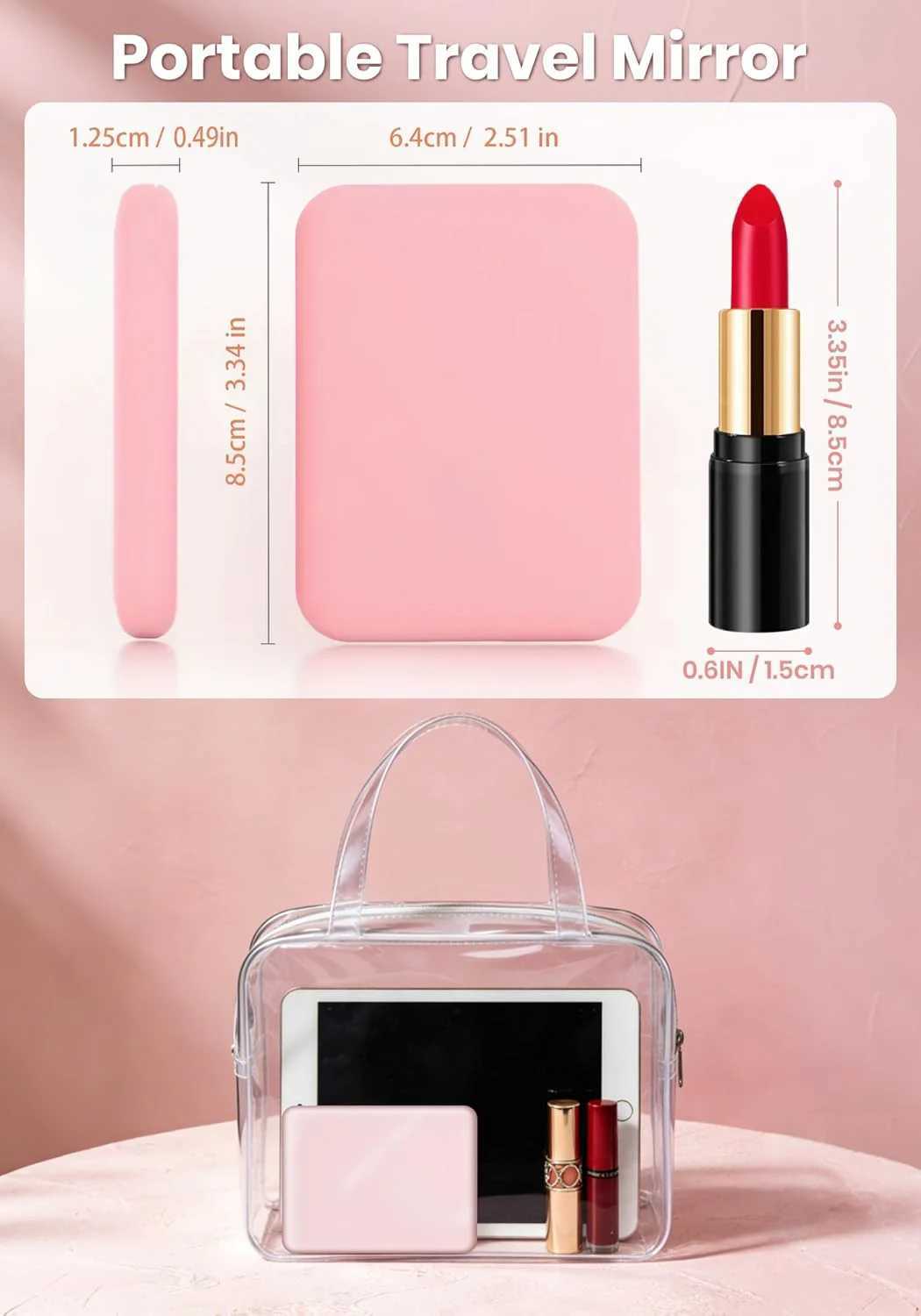 Mini Handheld Makeup Mirror 1X/3X Magnifiying Compact Folding Travel Portable With Light Makeup Pocket Mirror 8 Leds for Gifts H260324