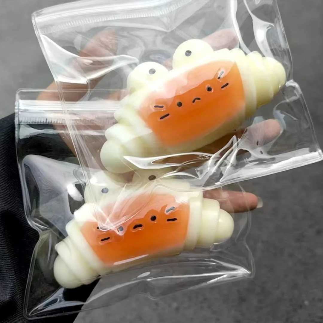 Cute Croissant Squishy Toy Food Grade Silicone Stress Relief Sensory Fidget Toy for Adults Kids Decompression Toy H260324