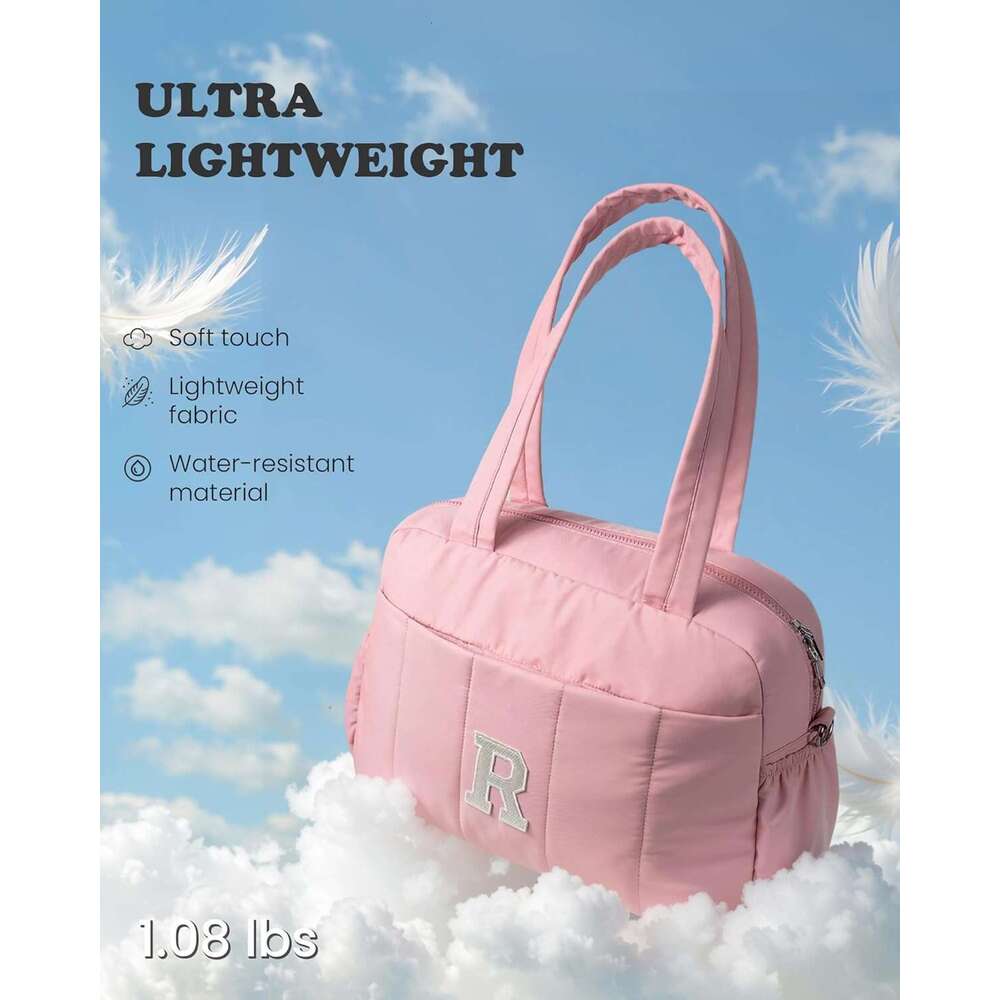 Vogewood Luggage Personalized Weekend Women's Overnight Travel Bag with Makeup Bag, Birthday Gift, Pink, Medium Size, K