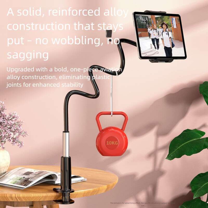 lazy holder phone tablet stand aluminummagnesium alloy clampon flexible gooseneck bracket universal for bed desk home office 360 adjustable support - view 4