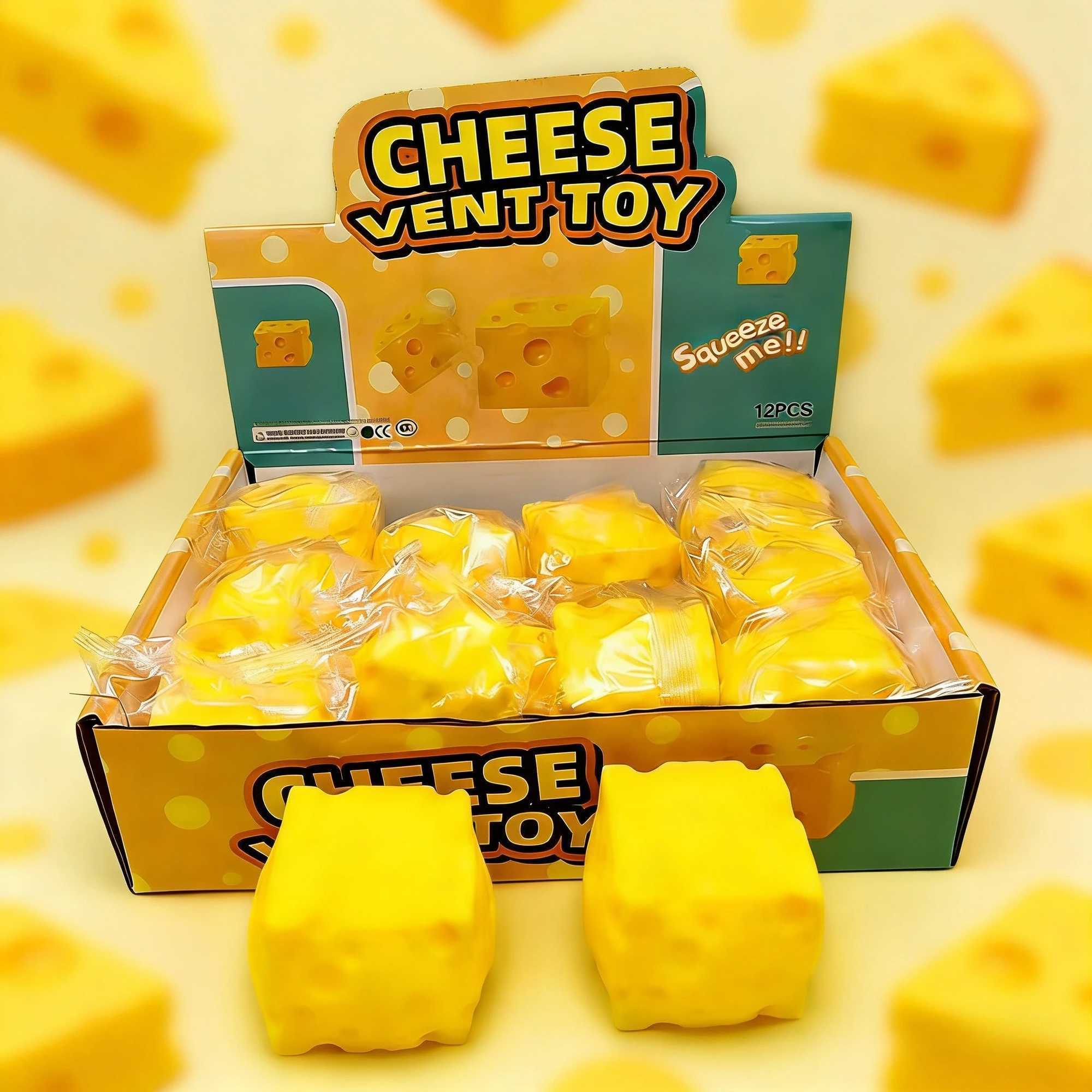 Squishy Square Cheese Squeeze Toys Rebound Push Stress Relief Sensory Toy Soft Butter Cheese Fidget Toy Gifts H260324