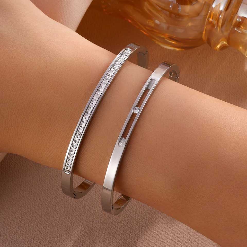 Yupsk Exquisite Sparkling Crystal Zircon 2Pcs Set for Women Minimalist Fashion Stainless Steel Jewelry Gift H260323 - view 5