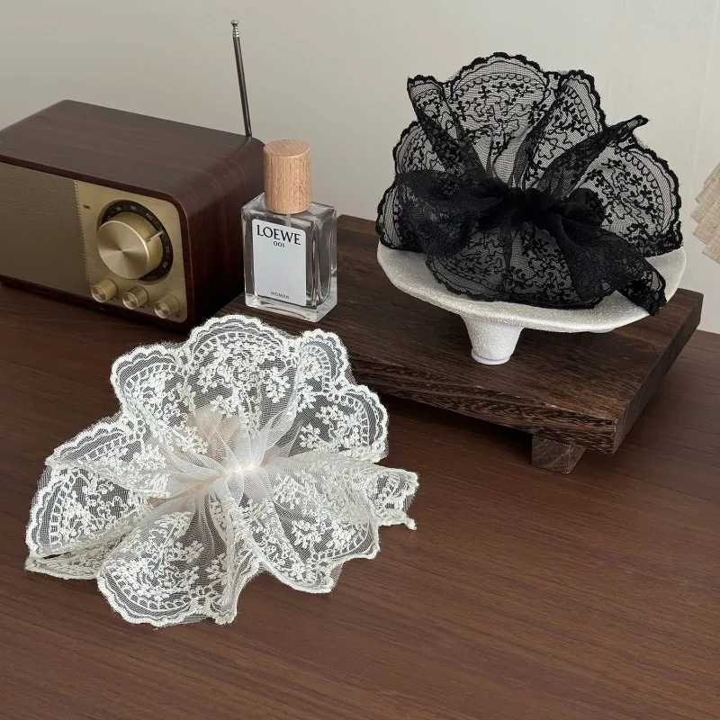 2Pcs Lace Fan-shaped Bow Headband Fashionable Tie Hair Accessory Retro Elegant Daily Versatile Hair Accessory Girl Headband H260324