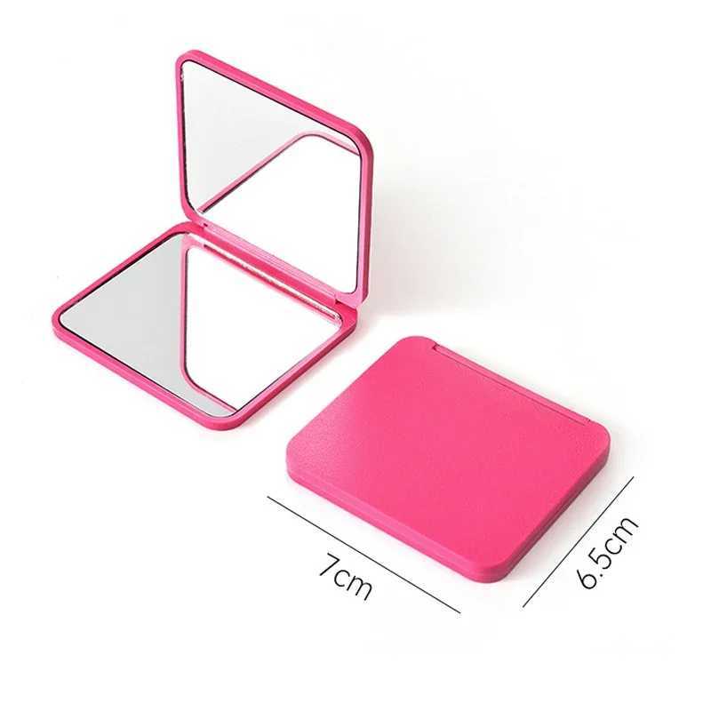 2-Face Makeup Mirror Square Portable Cute GirlS Gift Hand Mini Mirror Pocket Double-Sided Makeup Mirror Compact Multiple Colors H260324