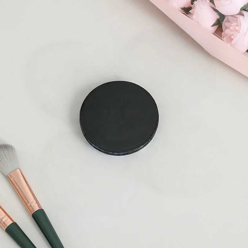 Portable Double-Sided Compact Mirror Blcak Round Folding Makeup Mirror Mini Pocket Mirror for Women Girls Travel Cosmetic Mirror H260324