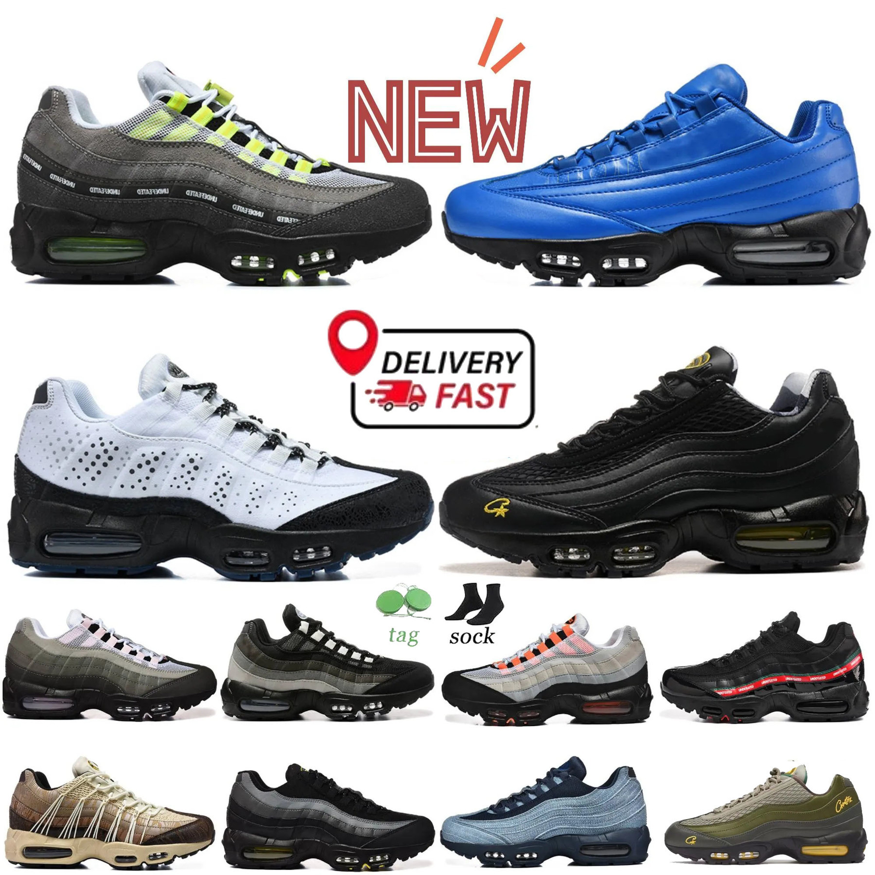 Top Men 95 Running Shoes Designer Undefeated x Neon 95s Triple Black Baltic Blue Cool Grey Gradient Pink Foam Mandarin 2.0 Aurora Gutta Green Gusto trainers sneakers