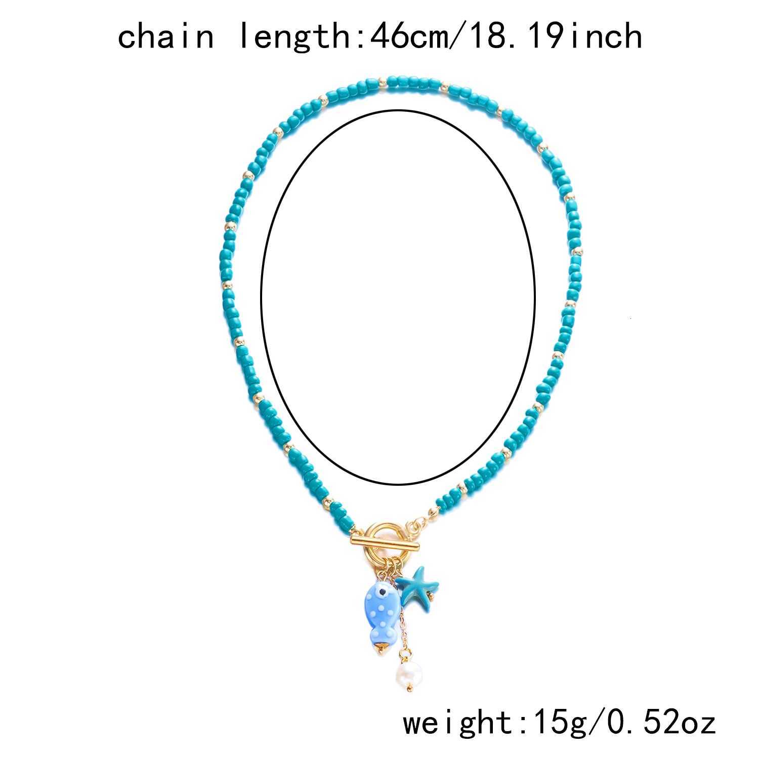 Charm Ocean Starfish OT Buckle Pendant Necklace for Women Handmade RBeads Ceramic Fish Choker Necklace Girls Party Jewelry H260324 - view 7