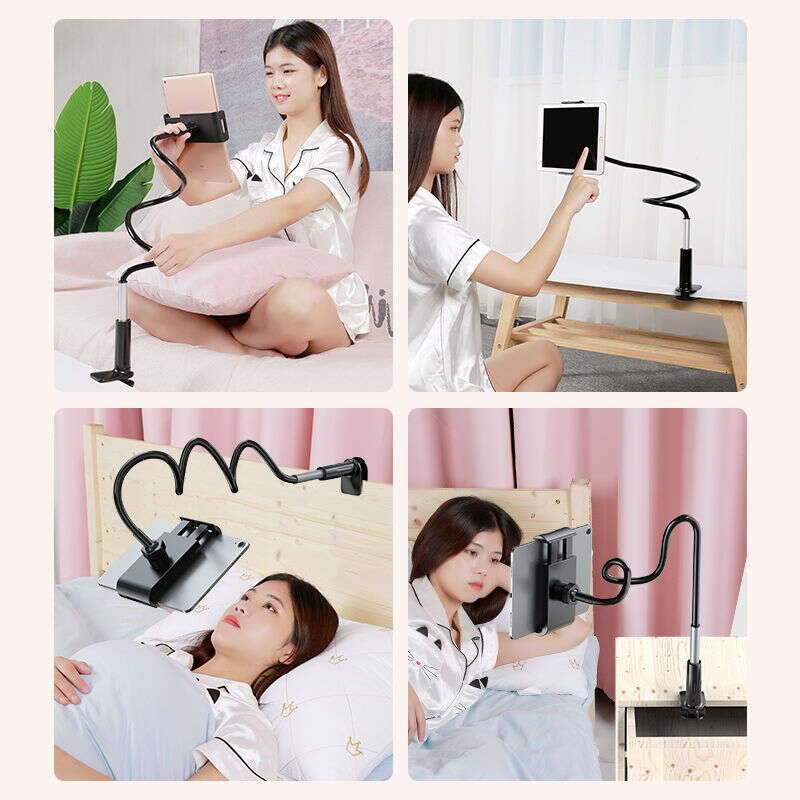 lazy holder phone tablet stand aluminummagnesium alloy clampon flexible gooseneck bracket universal for bed desk home office 360 adjustable support - view 5