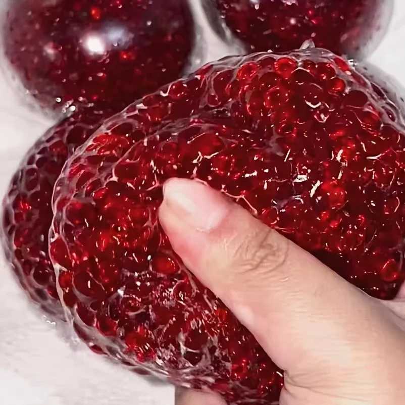 Handcrafted Pomegranate-Shaped Stress Relief Ball Creative Malleable Durable Acrylic Squeeze Toy Fun Novelty Holiday Party Gifts H260324