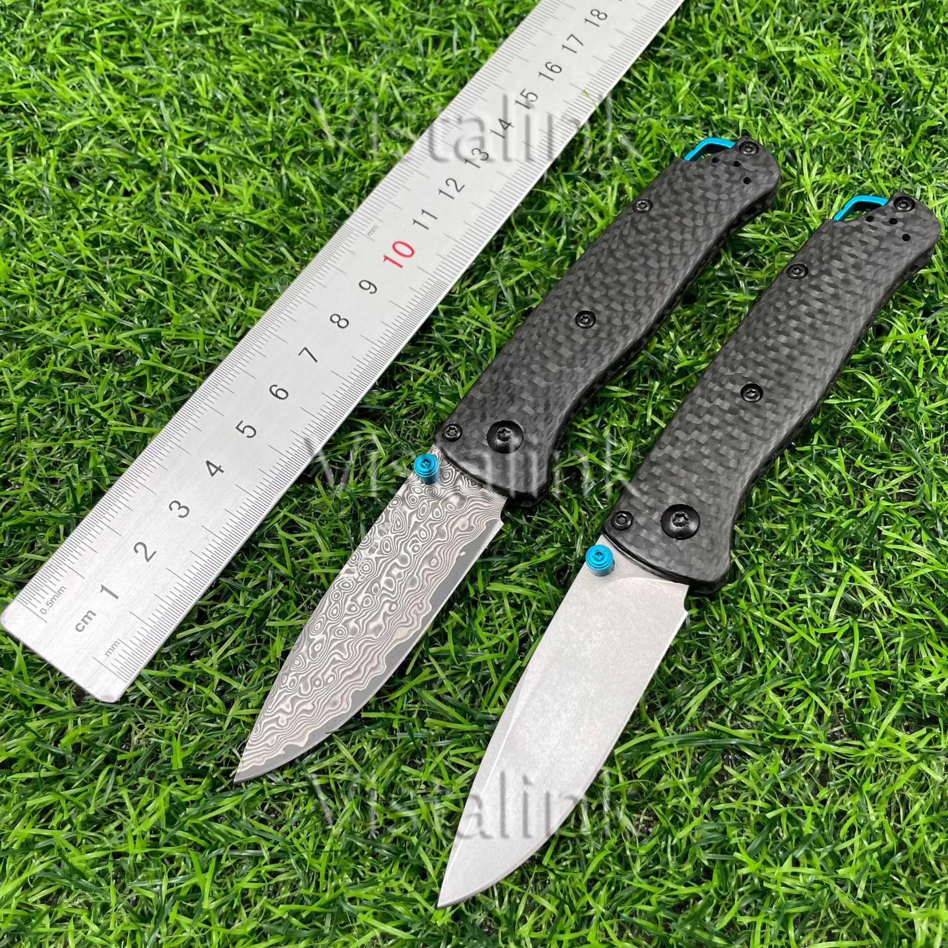 BM535 Folding Tactical Knife Damascus Steel Blade Bugout Knife Carbon Fiber Handle Pocket Outdoor Camping Self-defense Knives