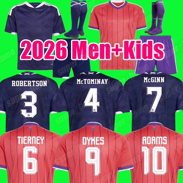 Scotland World Cup 2026 Soccer Jerseys home TIERNEY ROBERTSON scotland football shirt 2026 CHRISTIE McGREGOR McGINN McKENNA away pink men kids sets scotland kit