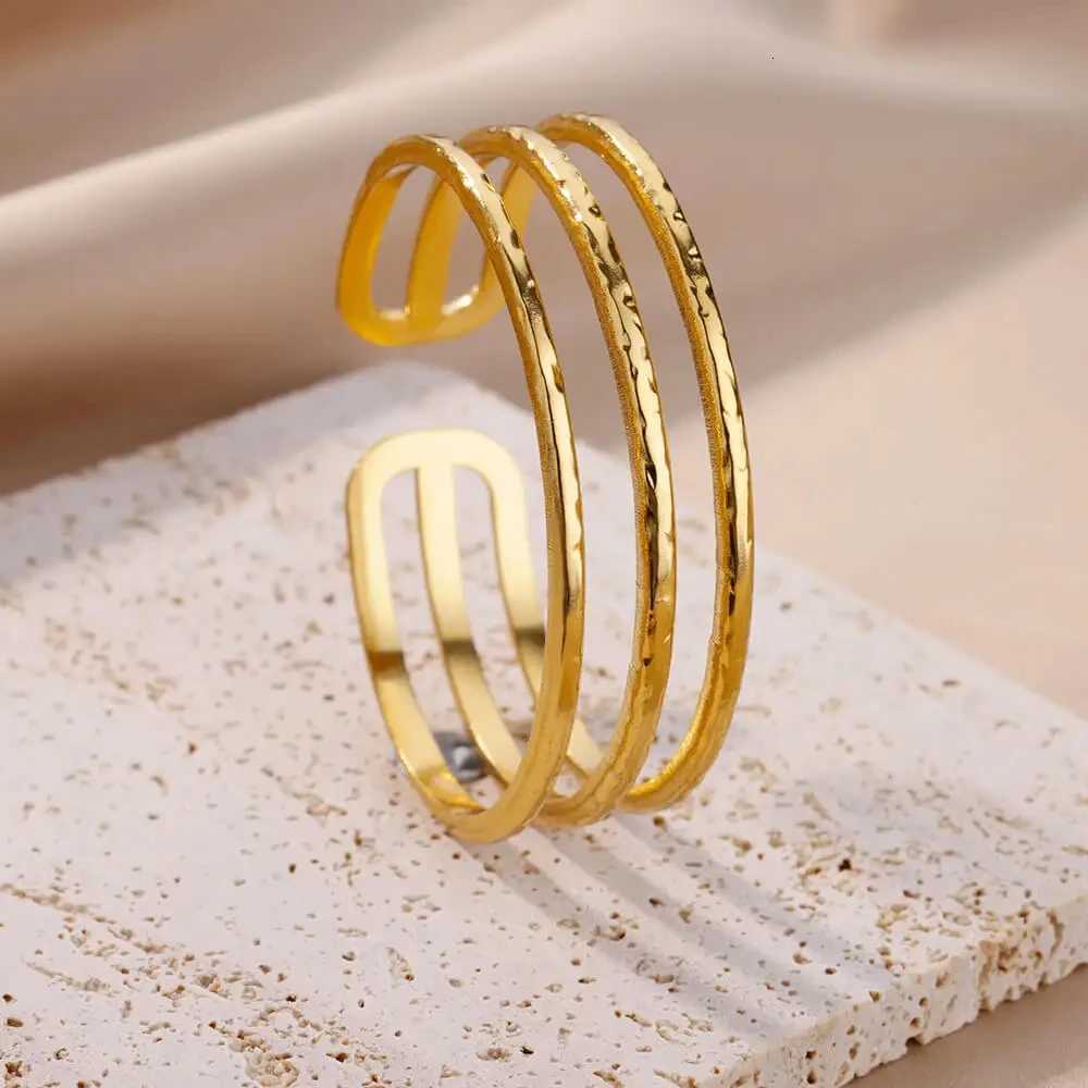 Stainless Steel Bangles for Women Gold Plated Luxury Multi-layer 2024 Jewelry pulseras mujer H260323 - view 6