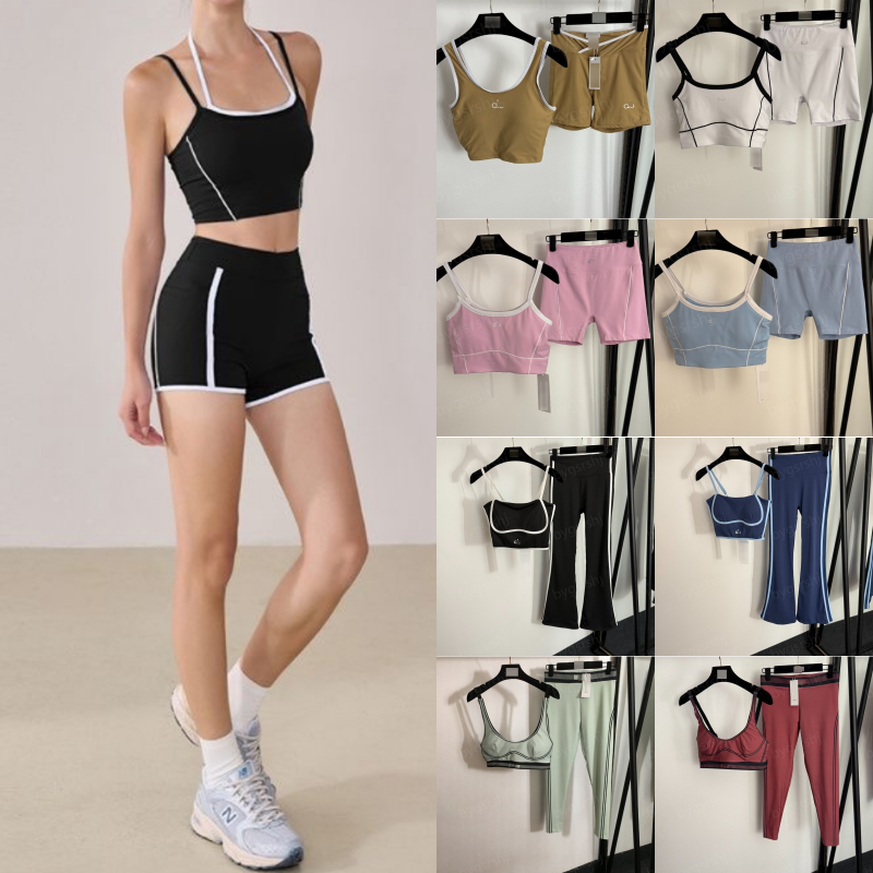 designer set Womens Yoga Sets Push Ups Fitness Tank Top Leggings Sports Bras Soft High Waist Elastic Sportswear Outfits Pants Gym Suits Running Workout Tracksuits