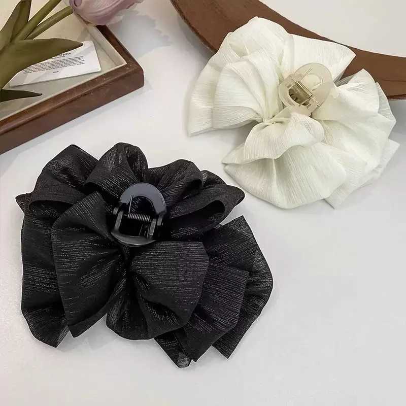 High-Grade Temperament Cloud Bubble Mesh Silver Silk Hair Clip For Women H260324