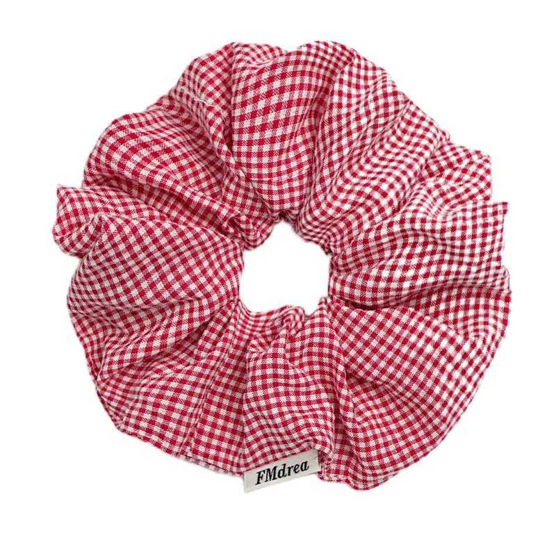 Preppy Style Plaid Scrunchie Women Girls Oversized Hair Rubber Bands XXL Crunchy Hair Ties Korean Fashion Big Scrunches H260324