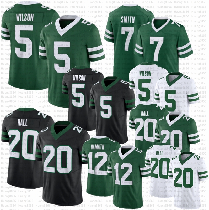 New YorkCity Geno Smith JetsS David Bailey Garrett Wilson Jetsjersey Demario Davis Fitzpatrick Breece Hall Joe Namath Fashanu Ossai Joe Klecko Football Jerseys