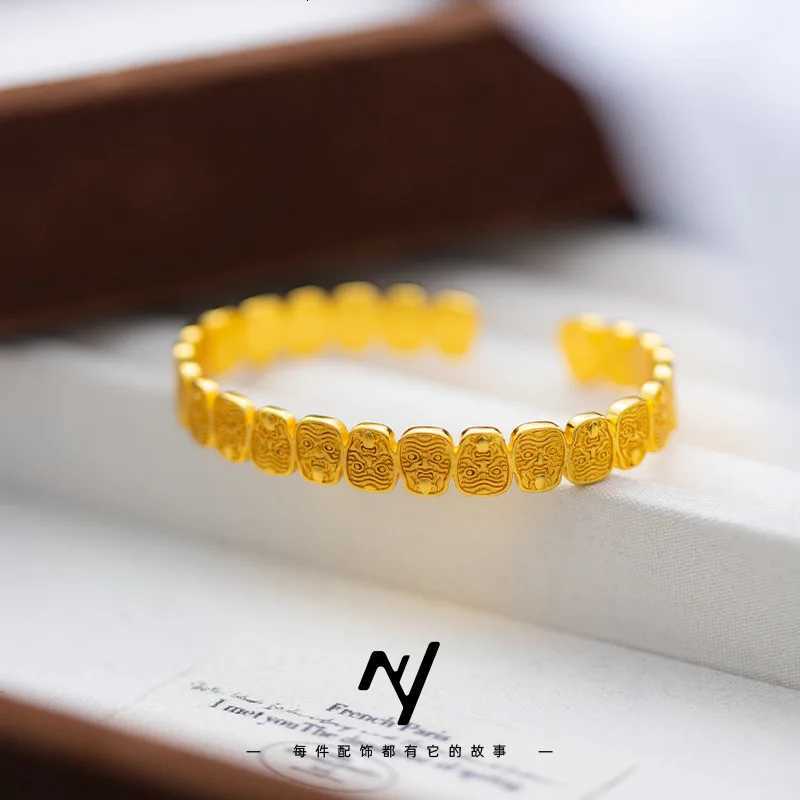 Luxury 24K 9999 Pure Gold real gold Open Retro Ethnic Style H260323 - view 6
