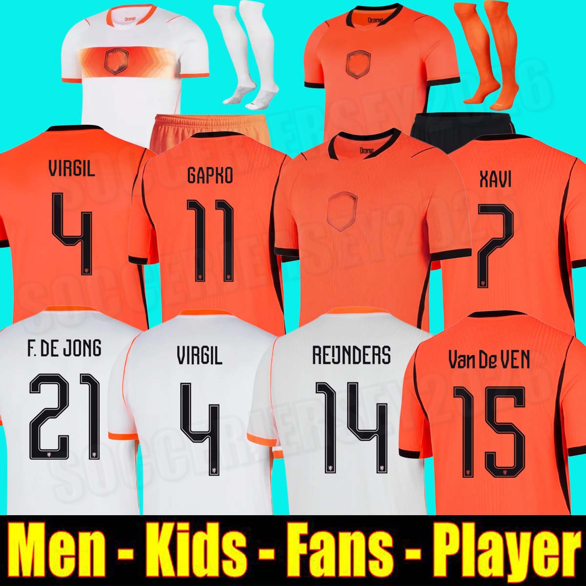 Netherlands 2026 World Cup Kit MEMPHIS GAKPO Soccer Jersey GRAVENBERCH F. DE JONG DE LIGT J.TIMBER REIJNDERS VAN DE VEN Dutch Holland Football shirt men kids set 26 27