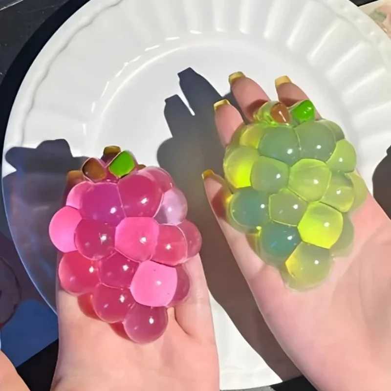 Taba Squishy Handmade Grape Squeeze Toy Sticky Fruit Stress Relief Slow Rebound Sensory Fidget Toy for Anxiety and Focus Gift H260324