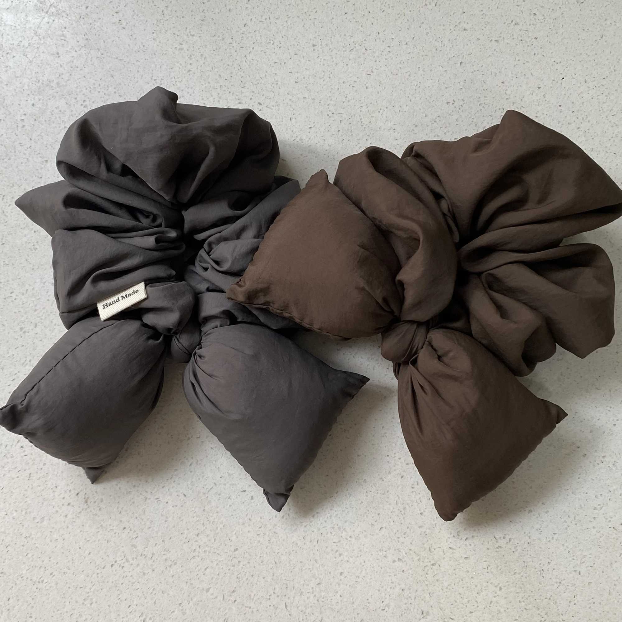 1pc Oversized Bow Hair Scrunchies Set Brown And Gray Large Bow Hair Ties Chic And Voluminous Hair Accessories For Women H260324