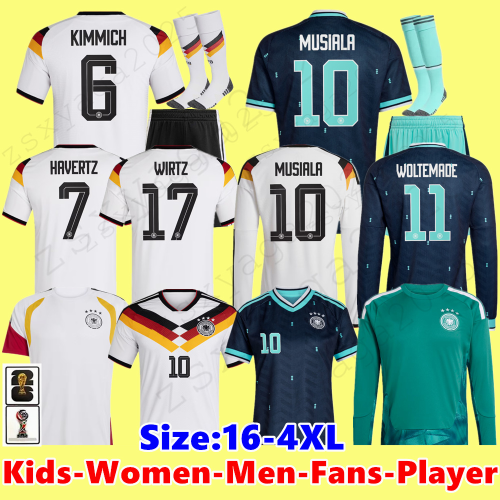 2026 World Cup Kit Germany Jersey enfant Kids WOLTEMADE Soccer Jerseys WIRTZ MUSIALA Deutschland HAVERTZ SANE FULLKRUG MULLER Child Men Football Shirt NEUER 3XL 4XL