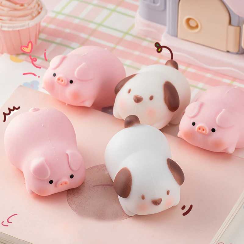 Pig Dog Anti Stress Toys Flour Stress Ball Cute Cartoon Animal Squishy Squeeze Vent Balls Stress Relief Pinch Toy Kids Doll Gift H260324