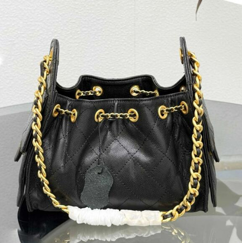 25C Luxury Bag 25 Mini Hobo Bucket Bag Women Mirror Handbag Designer Shoulder Bags Quilted Caviar Leather Crossbody Bag Designer Golden Chain Purse with