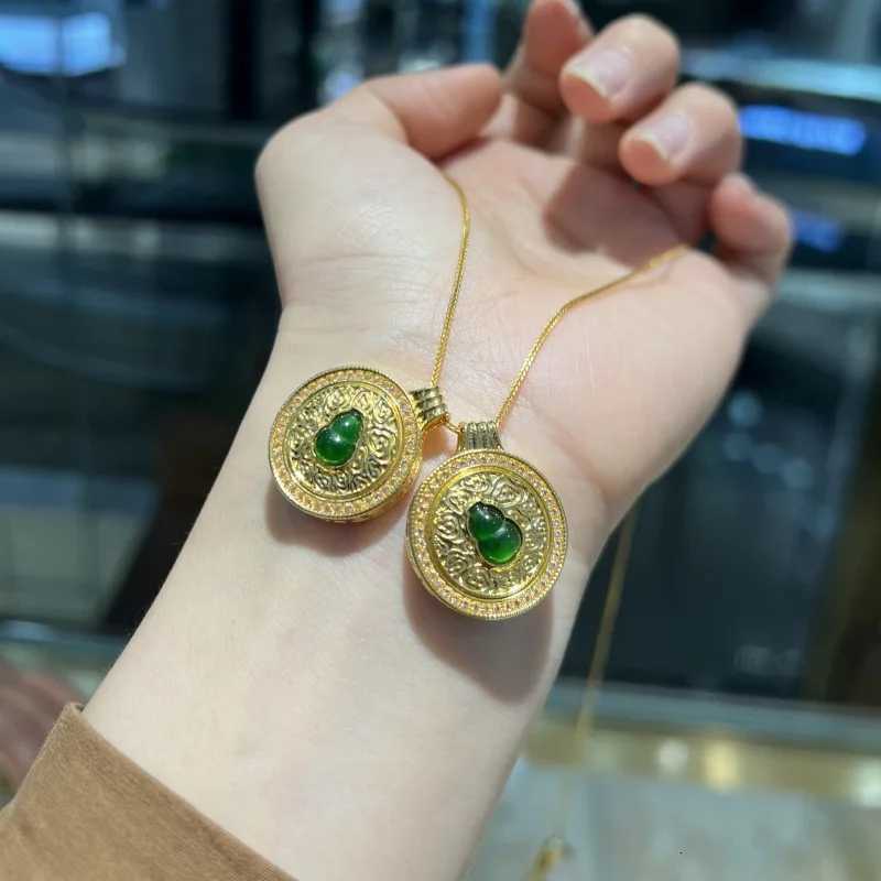 Real 18K Gold Jade Gourd Pendant for Woman Luxury AU750 Pendant Necklace Fine Jewelry High-quality Banquet Gift H260324 - view 4