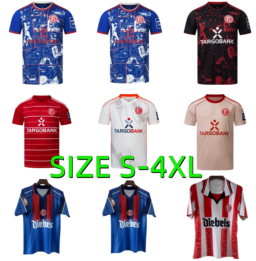 XXXL 4XL 25 26 Fortuna Dusseldorf Soccer Jerseys 2025 2026 home HOFFMANN TANAKA VERMEIJ JOHANNESSON KLAUS OBERDORF NIEMIEC IYOHA 1998 1999 Retro Football Shirt