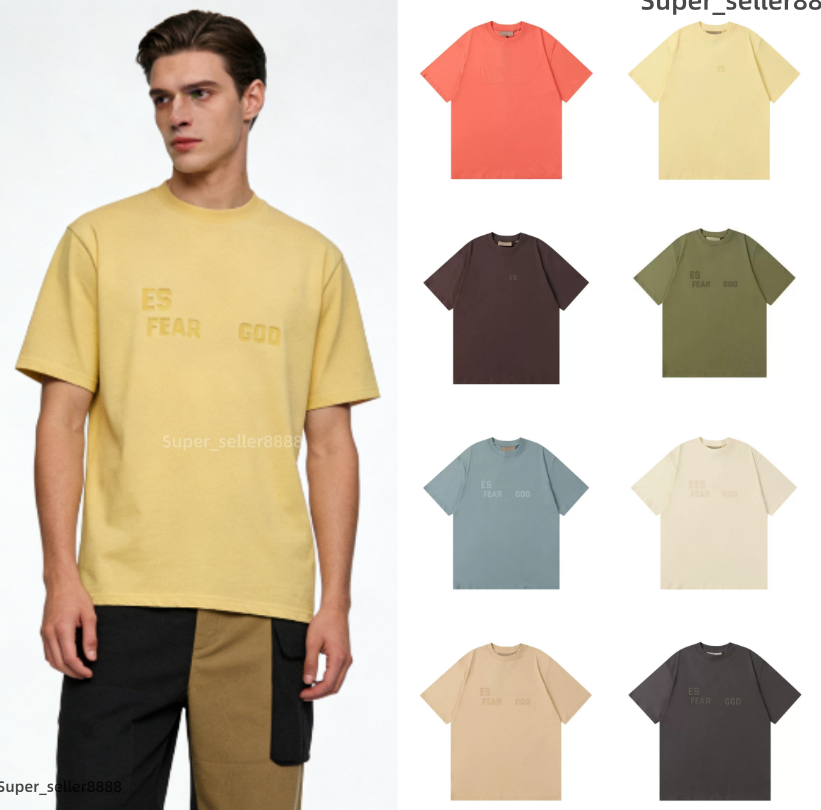 Fashion Essentials Tshirt Designer T Shirt Man Tops T Shirts Chest Letter Laminated Print Short Sleeve High Street Loose Breathable Casual T-Shirt Loose Women Tees