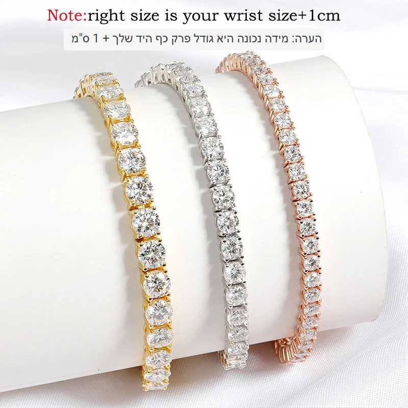 Smyoue 18k Gold Plated Moissanite Tennis for Women 3/4/5mm Classic 925 Sterling Silver Certified for Men Chain H260323 - view 3