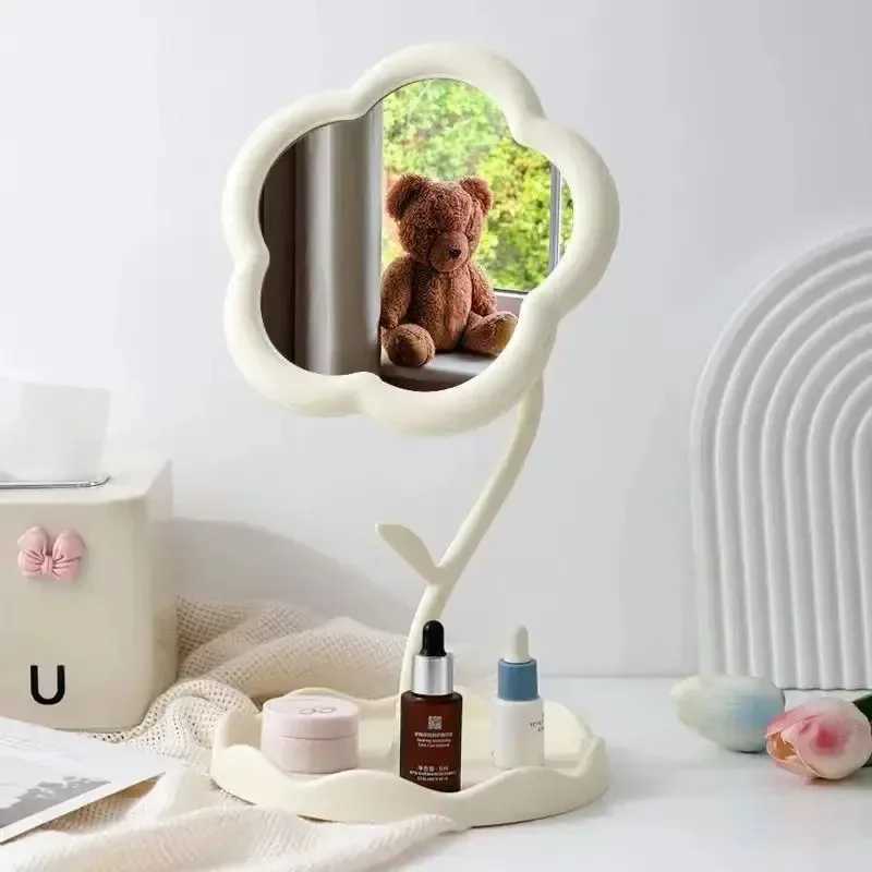 Makeup Dressing Mirror Floral Pattern Office Dormitory Decoration High-end Style Bedroom Home Supplies H260324