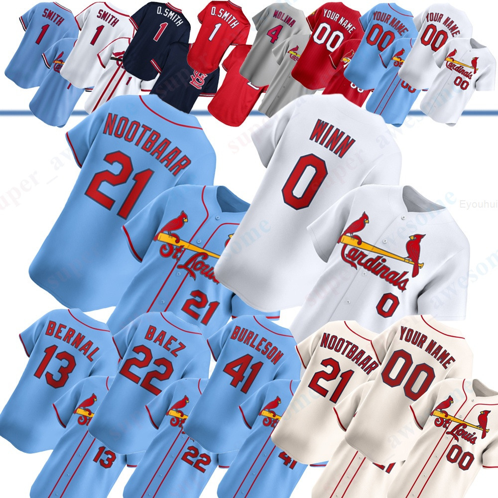 Lars Nootbaar Cardinal Baseball Jersey Masyn Winn Alec Burleson Nolan Gorman Walker Joshua Baez Leonardo Bernal Yadier Molina Albert Pujols Ozzie Smith Stan Musial