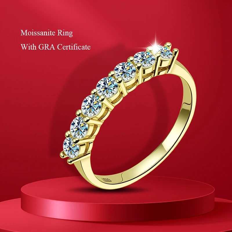 10mm-35mm Round Brilliant Cut Moissanite Wedding Rings Half Eternity Band 925 Silver Lab Diamond Wedding Ring With Certificate H260323 - view 4